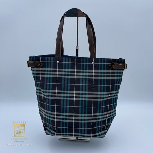BURBERRY STRIPE BLUELABEL BUCKET BAG